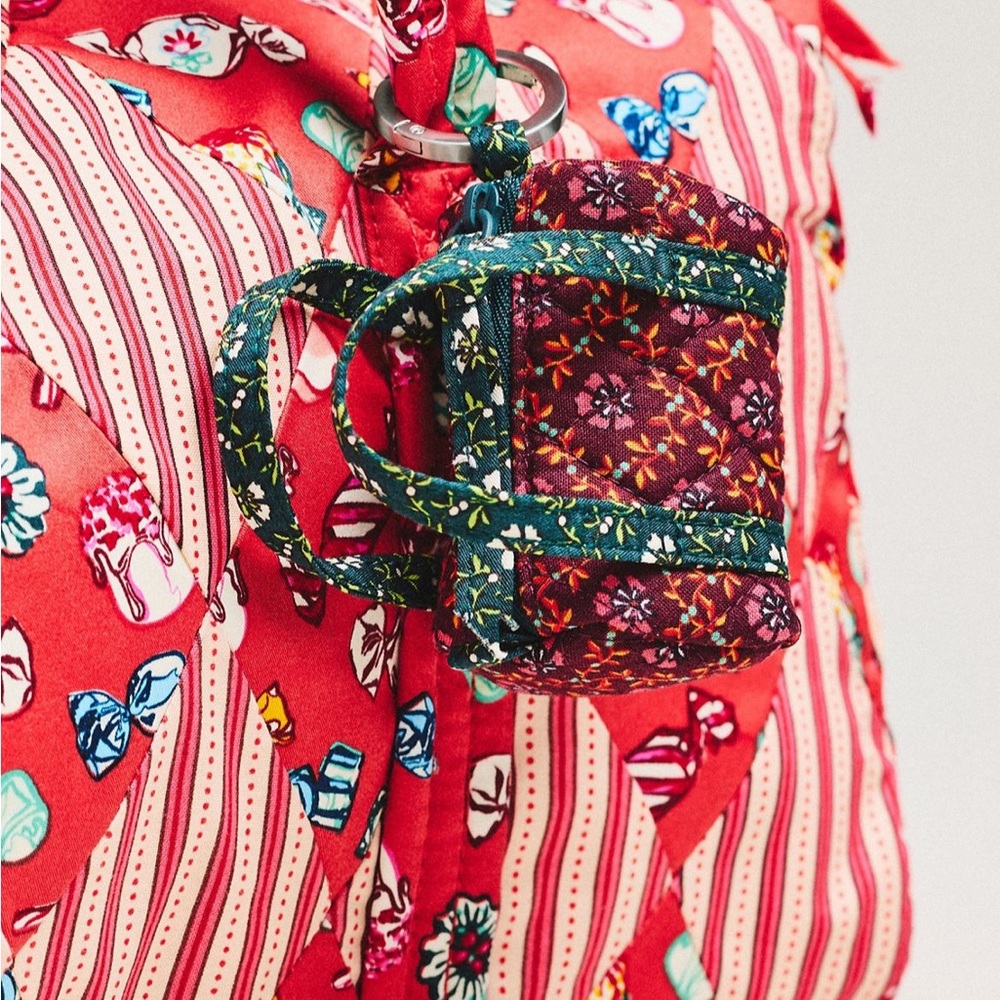 Vera Bradley x Anthropologie Mini Duffel Key Chain in Green Pattern
